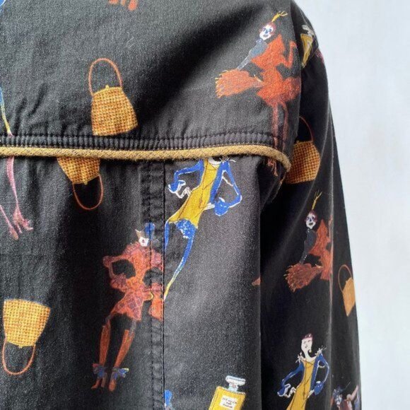 Vanity Collection XL Black Button-Up Jacket With Vibrant Fashion Print - Picture 13 of 14